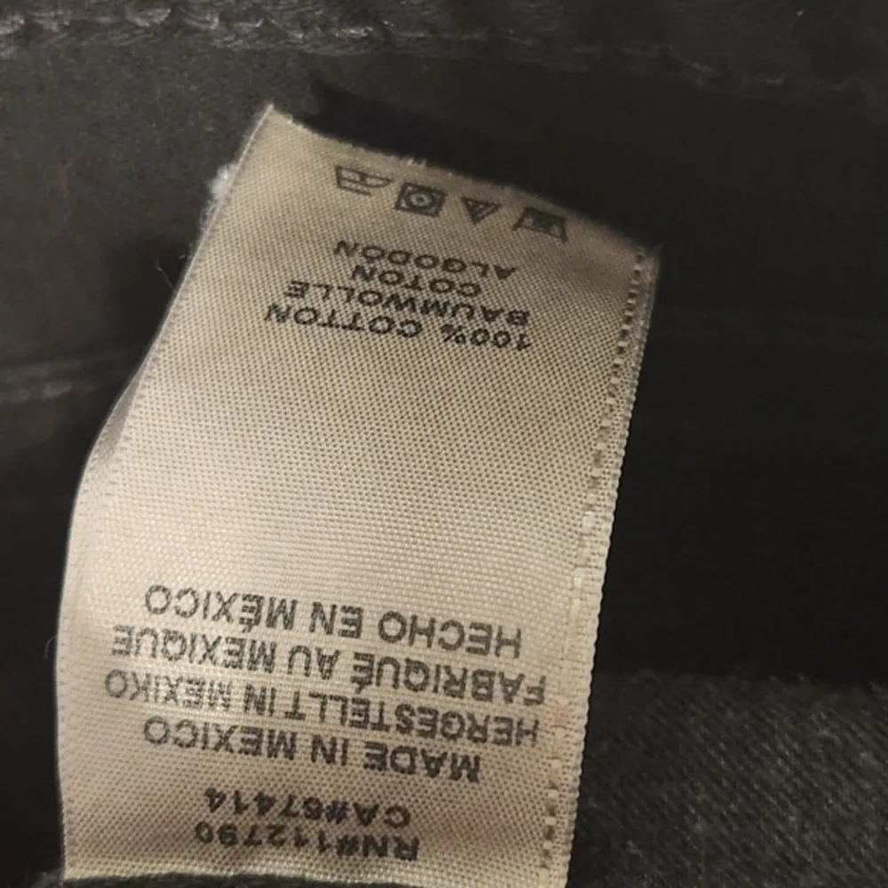 True Religion Ricky‎ Straight Denim Jeans Jet Black w/Flaps 32x35 Super T Stitch